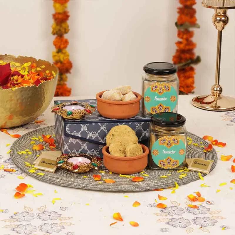 Diwali Savoury and Chocolates Bliss Box - Gifts gift from Buy Any Flowers Dubai in Al Quoz Industrial Area 4, Dubai, UAE