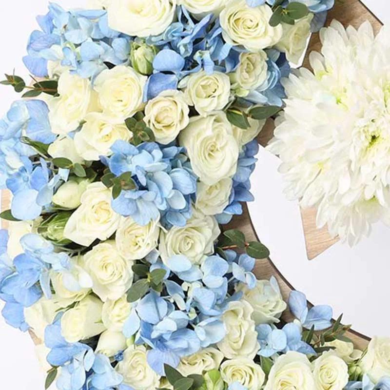Floral Crescent Moon and Star Blue thumbnail 3