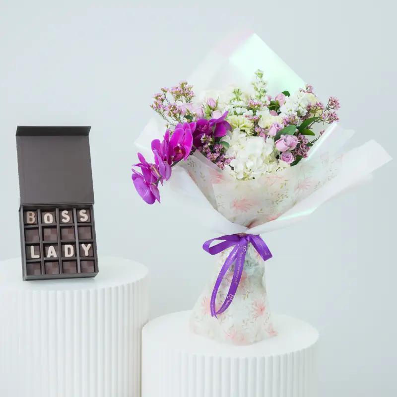Dazzling Mix Flower Bouquet With Chocolate - Gift Sets gift from Buy Any Flowers Dubai in Al Quoz Industrial Area 4, Dubai, UAE