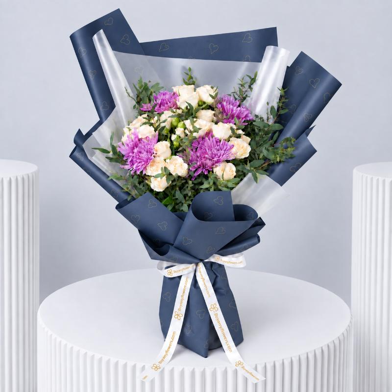 Peach Radiance Flower Bouquet - Flowers gift from Buy Any Flowers Dubai in Al Quoz Industrial Area 4, Dubai, UAE