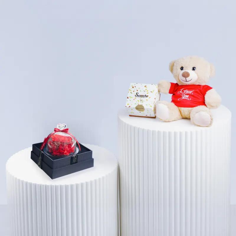 Designer Red Preserved Rose Trio in Dubai
