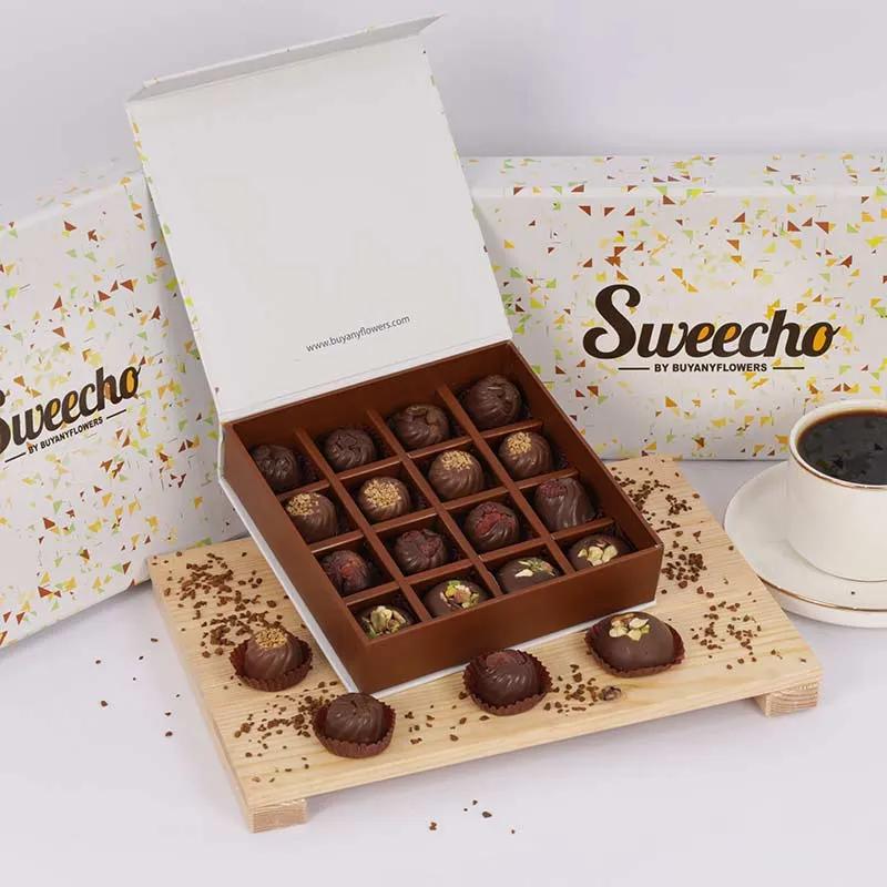 Chocolate Bajios 16 Pcs By Sweecho - Chocolates gift from Buy Any Flowers Dubai in Al Quoz Industrial Area 4, Dubai, UAE