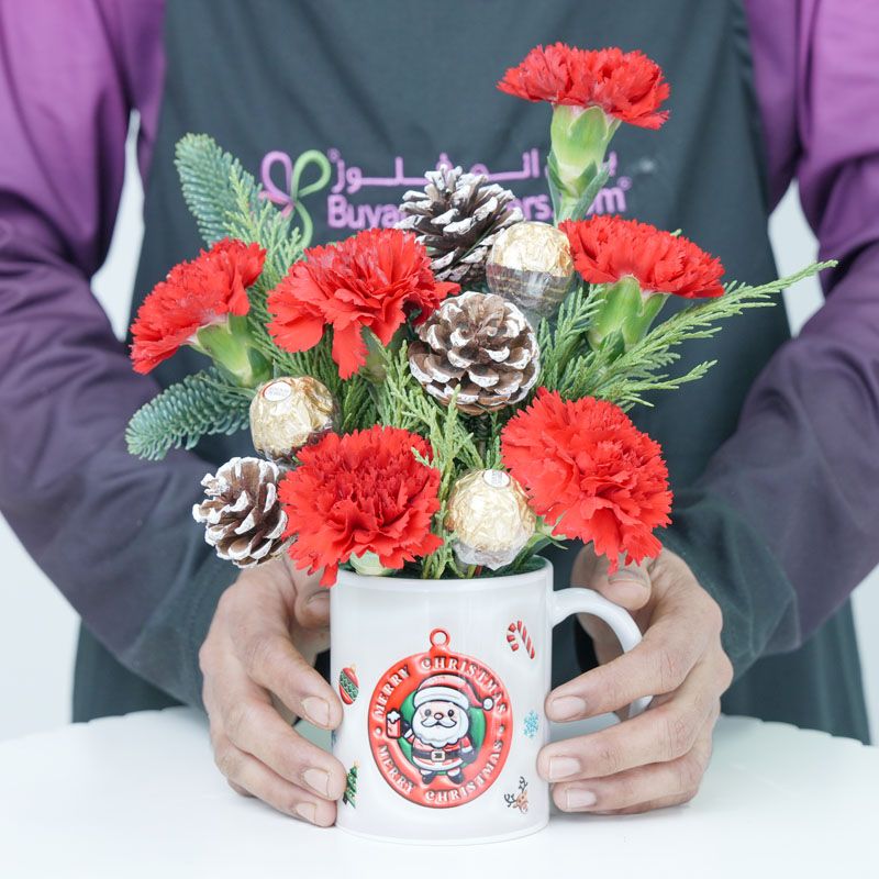 Joy Christmas Flower Mug thumbnail 2