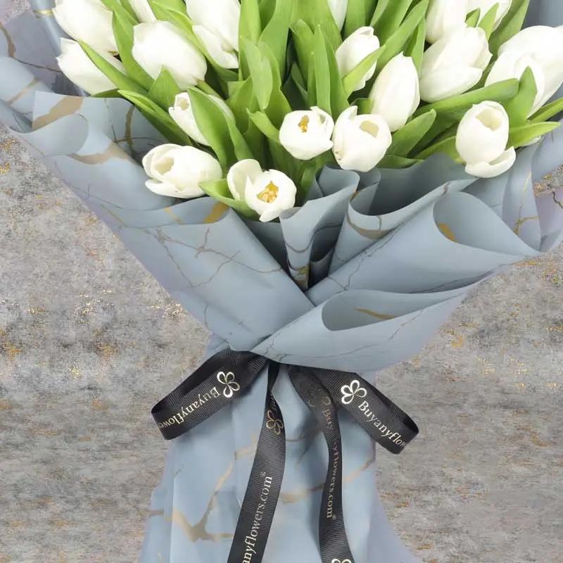 White Beauty 35 White Tulips Bouquet thumbnail 3