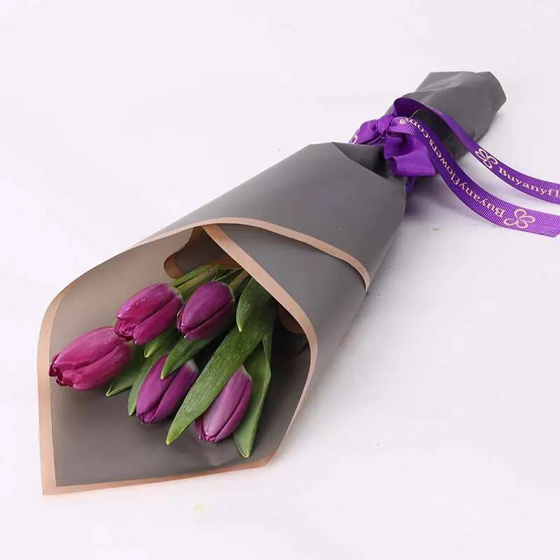 Dark Beauty 5 Purple Tulips thumbnail 2