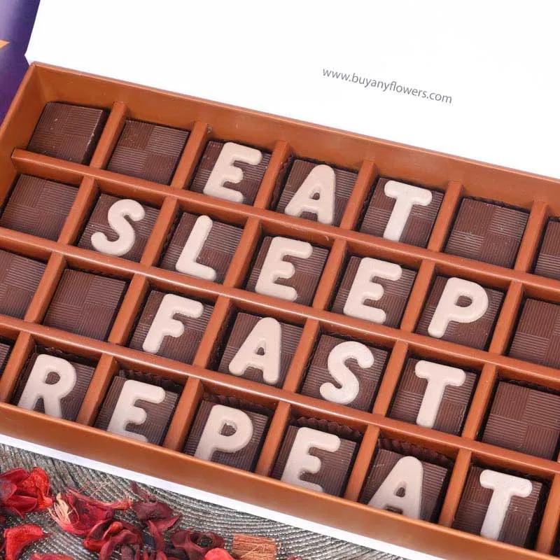 Eat Sleep Fast Repeat Chocolates By Sweecho - Chocolates gift from Buy Any Flowers Dubai in Al Quoz Industrial Area 4, Dubai, UAE - image 3
