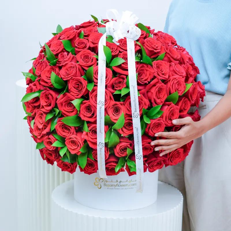 Blush 151 Red Roses Box - Flowers gift from Buy Any Flowers Dubai in Al Quoz Industrial Area 4, Dubai, UAE - image 2