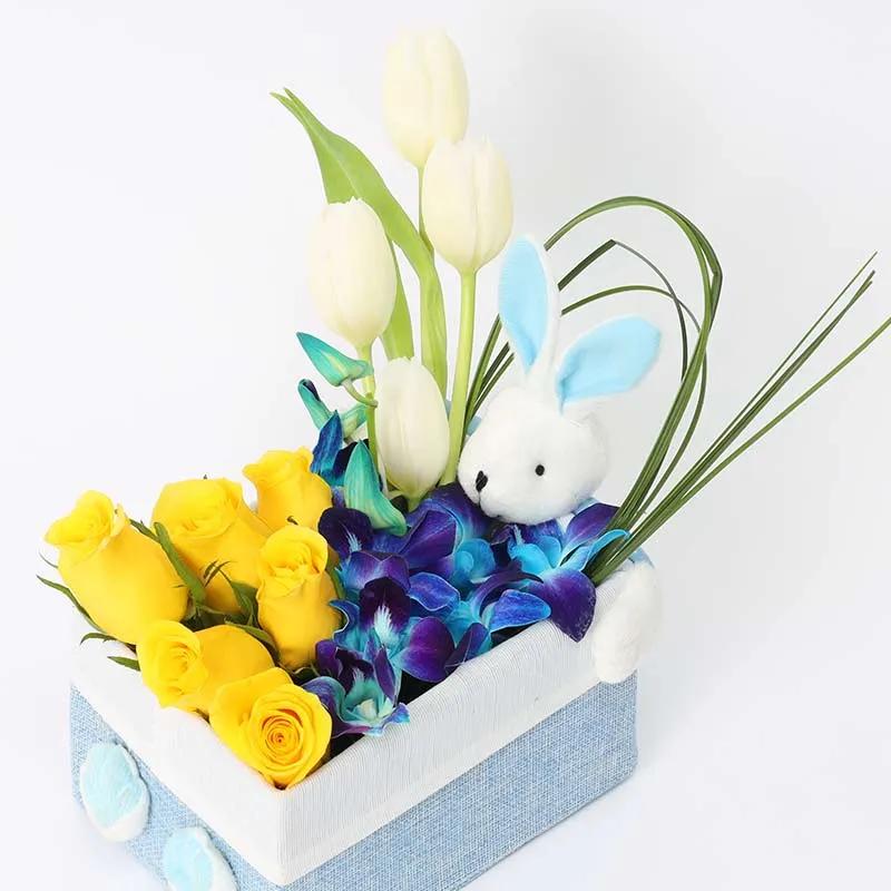 Floral Bunny Box Blue thumbnail 2