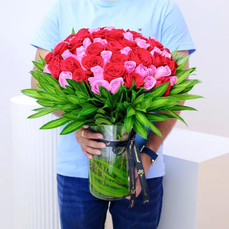 Pure Love 75 Roses in Vase - Flowers gift from Buy Any Flowers Dubai in Al Quoz Industrial Area 4, Dubai, UAE - image 2