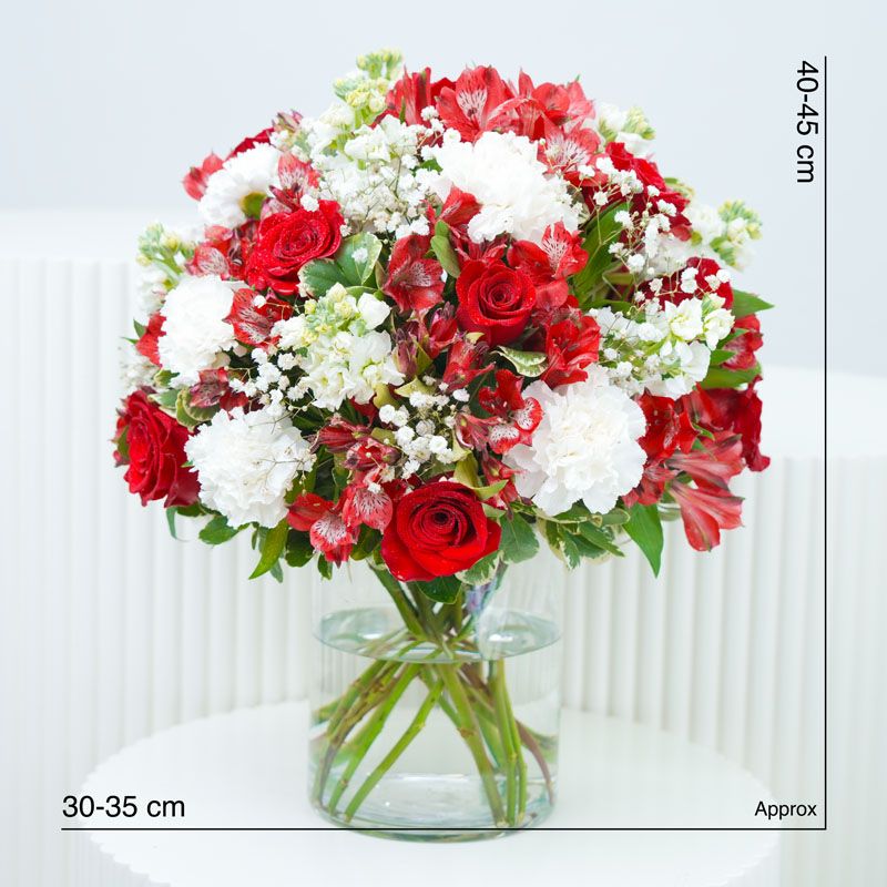 Red and White Flower Arrangement - Flowers gift from Buy Any Flowers Dubai in Al Quoz Industrial Area 4, Dubai, UAE - image 4