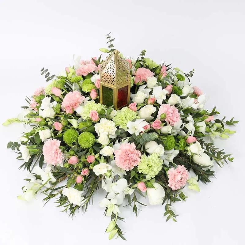 Cluster Pink White and Green Table Arrangement - Flowers gift from Buy Any Flowers Dubai in Al Quoz Industrial Area 4, Dubai, UAE