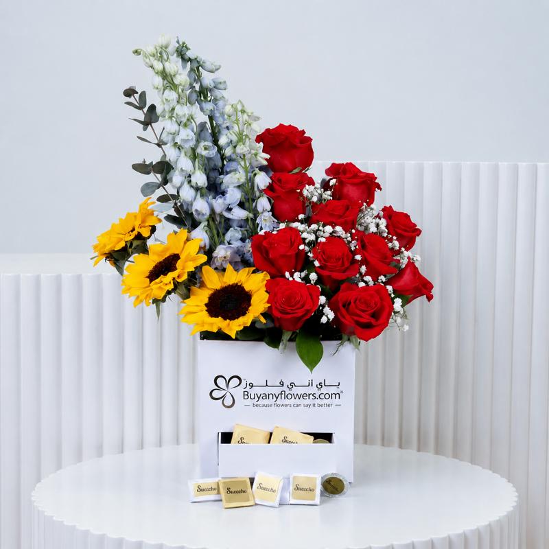 Icon Flowers and Chocolate Box - Chocolates gift from Buy Any Flowers Dubai in Al Quoz Industrial Area 4, Dubai, UAE