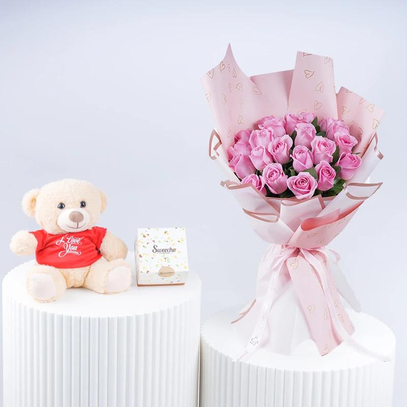 Pink Beauty 21 Roses Trio in Dubai