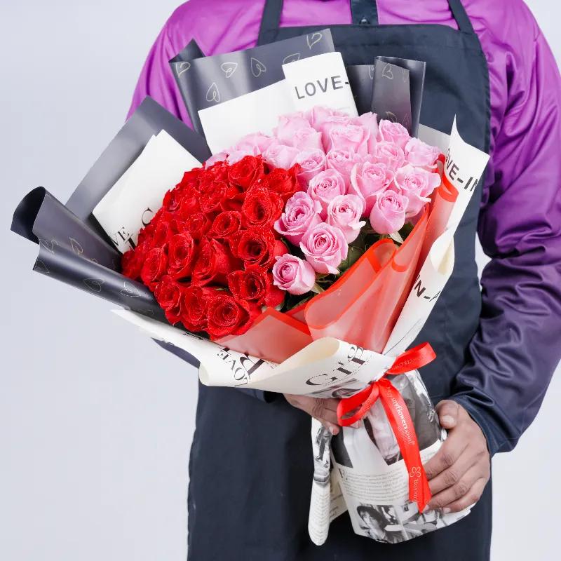 Cute Love 51 Roses Bouquet - Flowers gift from Buy Any Flowers Dubai in Al Quoz Industrial Area 4, Dubai, UAE - image 3
