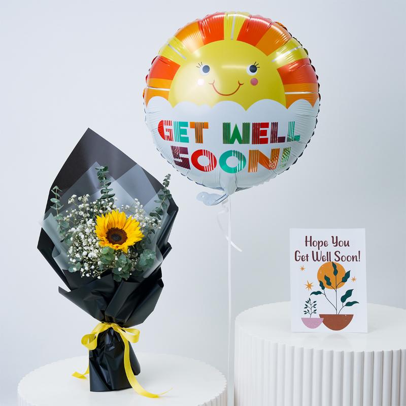 Sunflower Get Well Combo - Gift Sets gift from Buy Any Flowers Dubai in Al Quoz Industrial Area 4, Dubai, UAE
