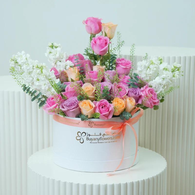 Pastel Garden Flower Box - Flowers gift from Buy Any Flowers Dubai in Al Quoz Industrial Area 4, Dubai, UAE