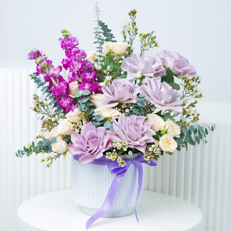 Majestic Flowers in White Ceramic Pot - Flowers gift from Buy Any Flowers Dubai in Al Quoz Industrial Area 4, Dubai, UAE