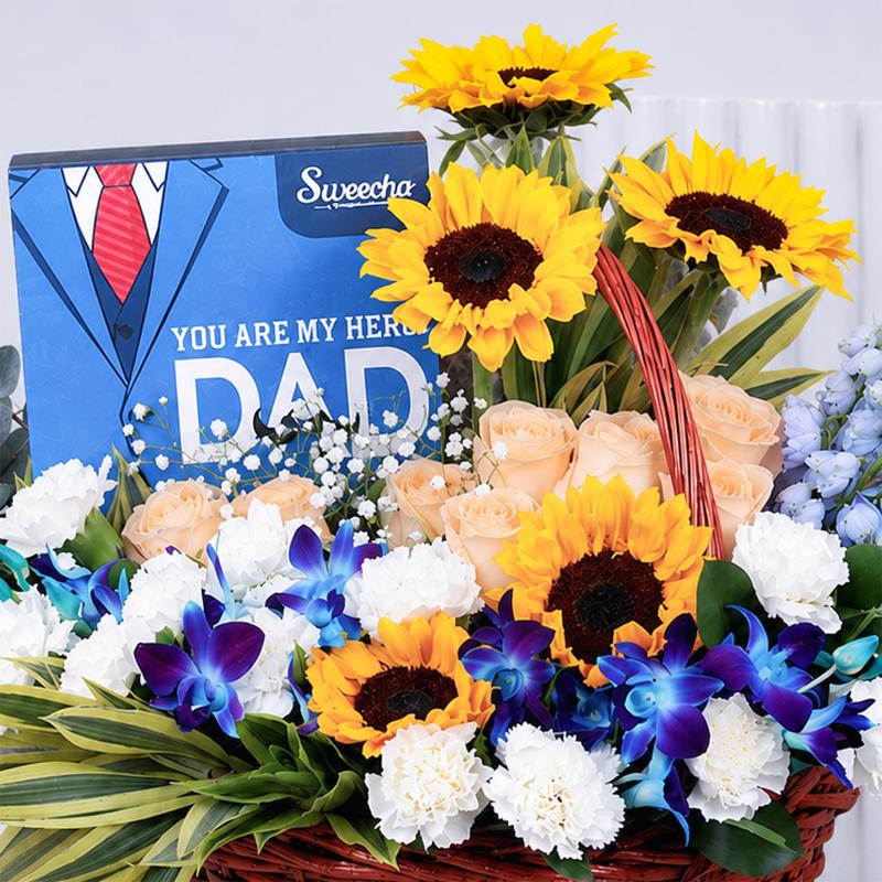 May Hero Flowers Basket and Chocolates - Gift Sets gift from Buy Any Flowers Dubai in Al Quoz Industrial Area 4, Dubai, UAE - image 2