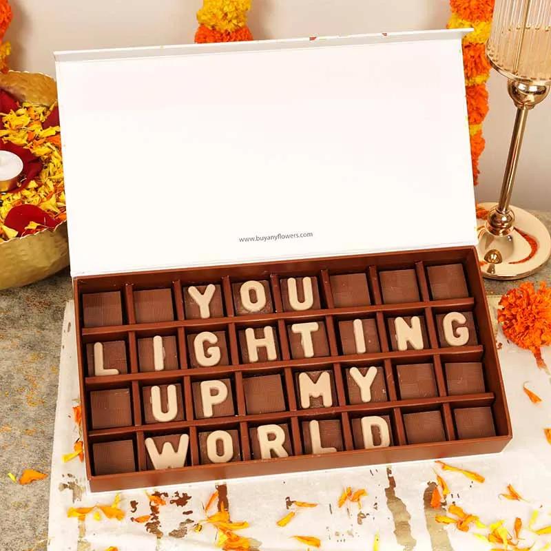 You Lighting Up My World Chocolates By Sweecho