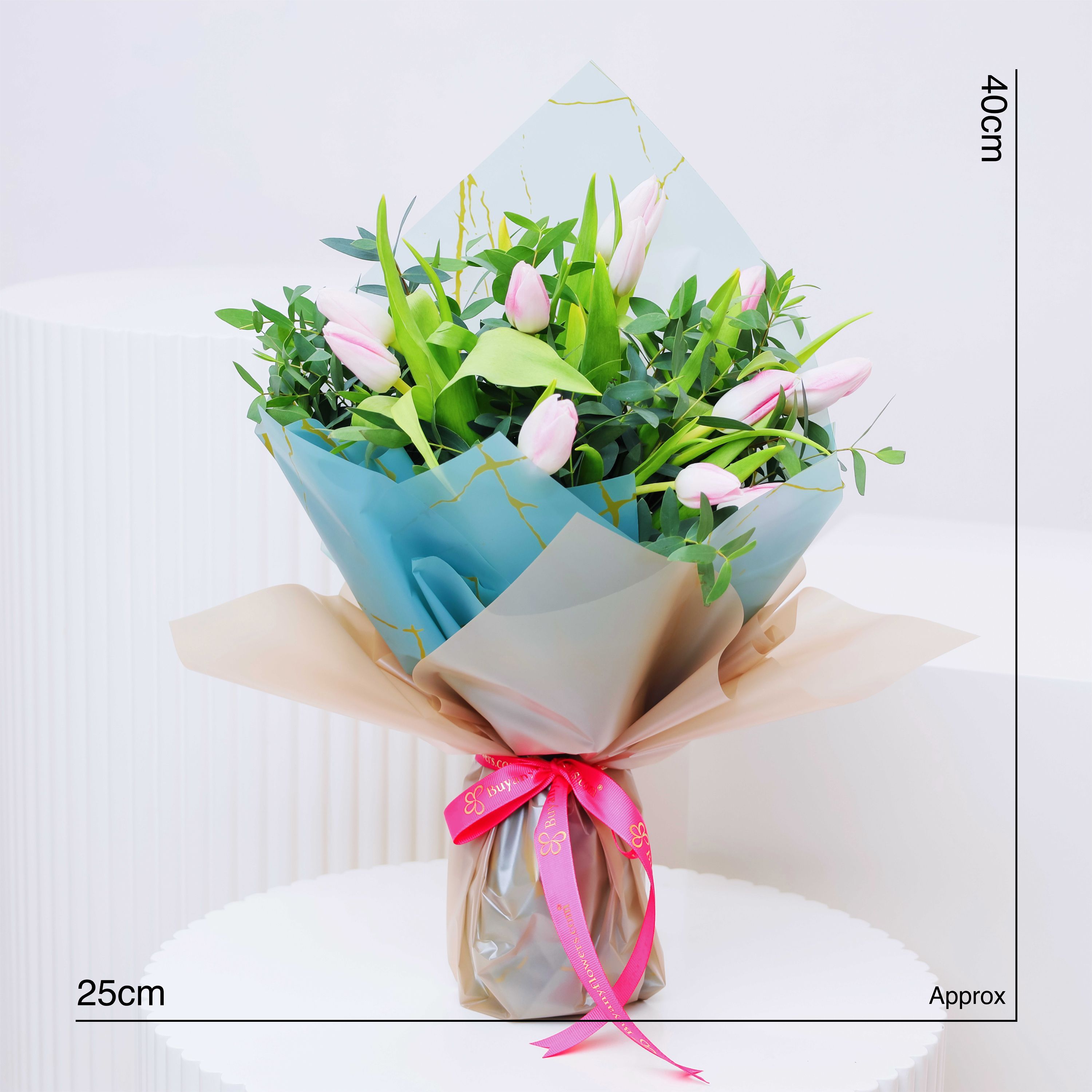 Pink Beauty 11 Tulips Bouquet thumbnail 4