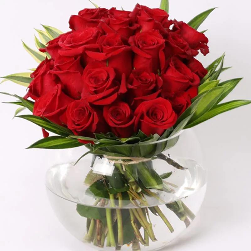 Lovable 25 Red Roses in Fish Bowl - Flowers gift from Buy Any Flowers Dubai in Al Quoz Industrial Area 4, Dubai, UAE - image 2