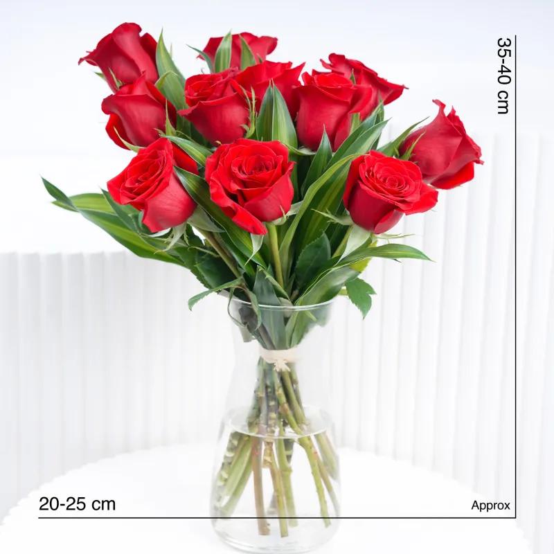 Beauty 11 Red Roses Vase - Flowers gift from Buy Any Flowers Dubai in Al Quoz Industrial Area 4, Dubai, UAE - image 4
