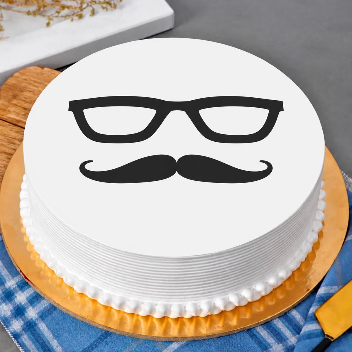Moustach Theme Cake 4 Portion - Cakes gift from Buy Any Flowers Dubai in Al Quoz Industrial Area 4, Dubai, UAE