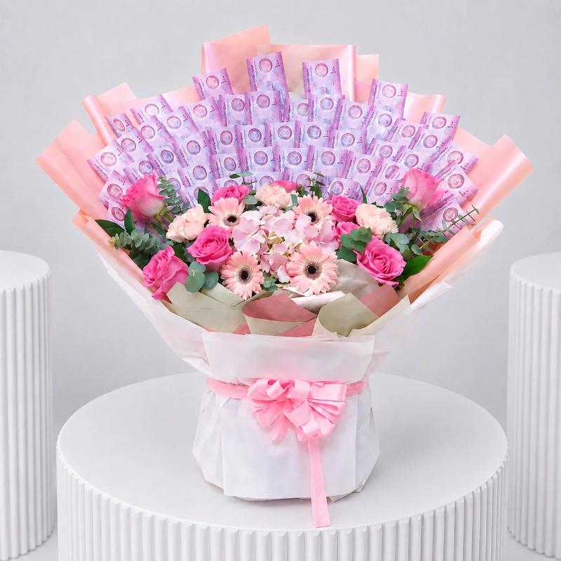 Blessing Pink Elegance Bouquet - Flowers gift from Buy Any Flowers Dubai in Al Quoz Industrial Area 4, Dubai, UAE