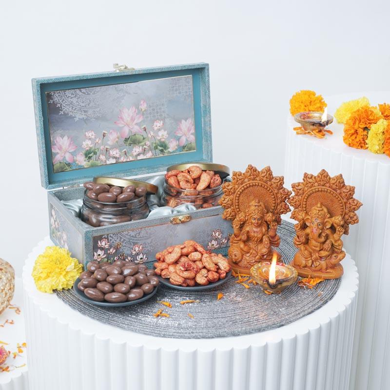 Lakshmi Ganesh Dry Fruits and Chocolate Gift Box 1