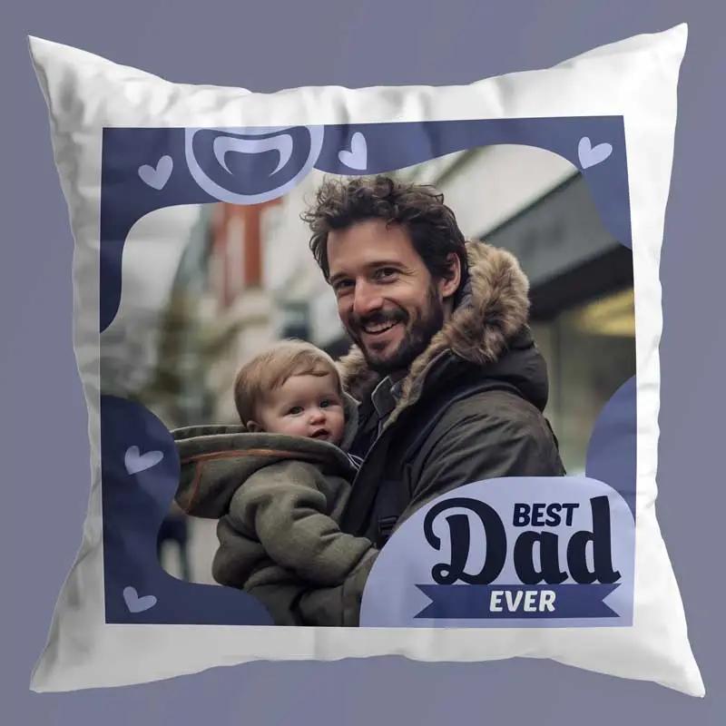 Best Dad Ever Personalised Image Cushion thumbnail 2