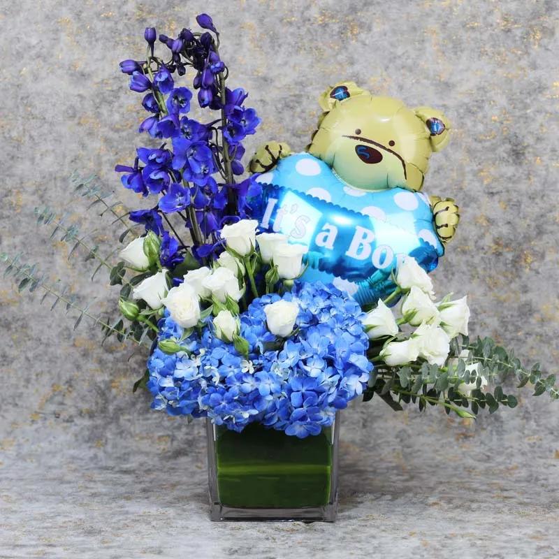 Welcome Its a Boy Balloon and Flower Vase thumbnail 2