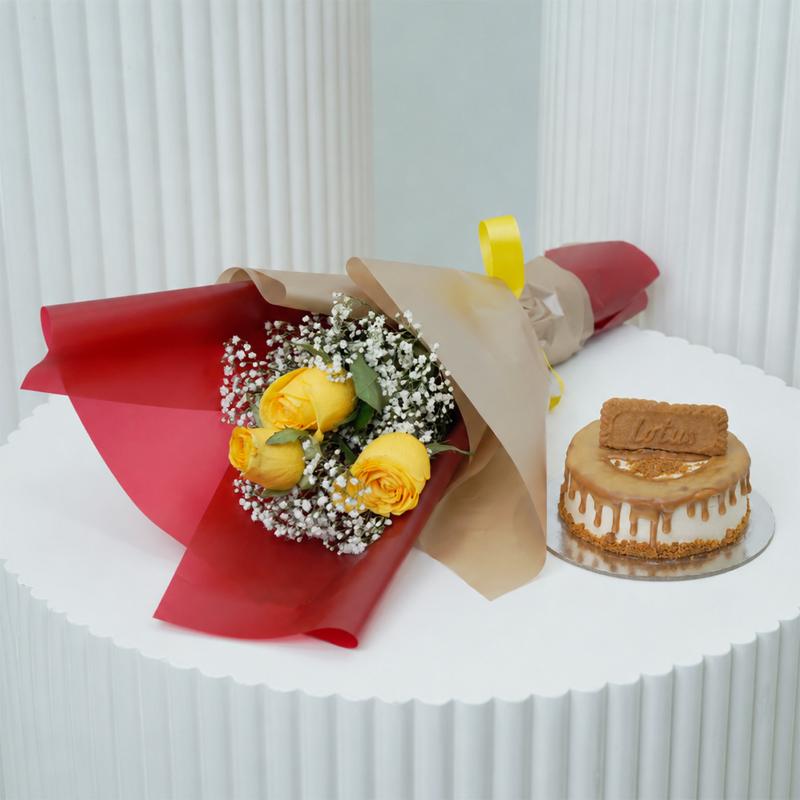 Yellow Roses & Biscoff Combo - Gift Sets gift from Buy Any Flowers Dubai in Al Quoz Industrial Area 4, Dubai, UAE