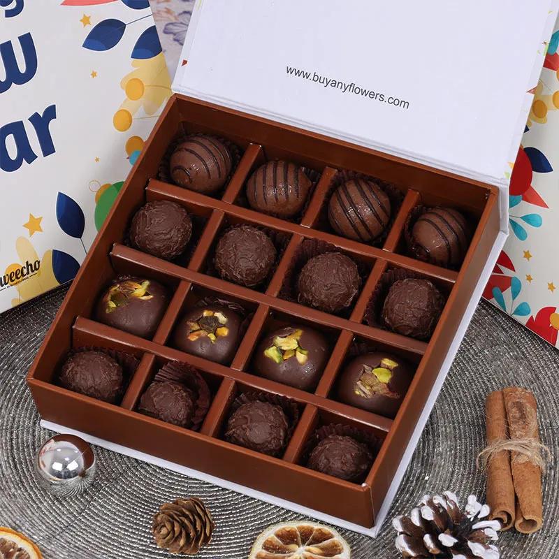 New Year Chocolate Truffles 16 Pcs By Sweecho thumbnail 2