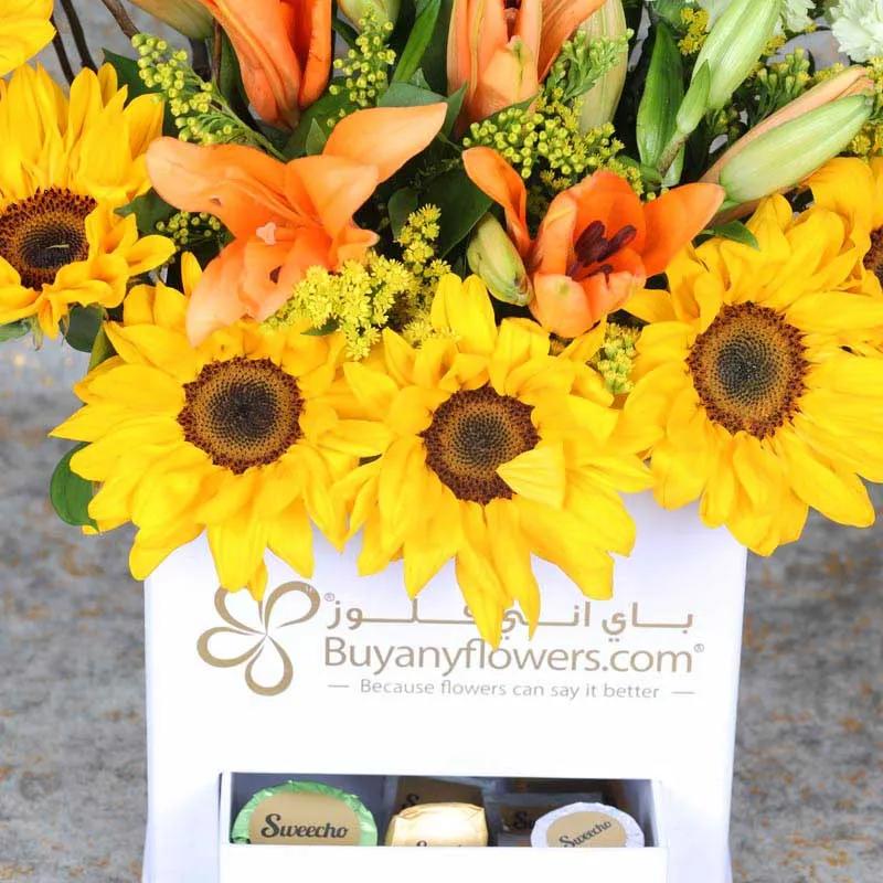 Morning Glow Flower Box and Chocolates thumbnail 2