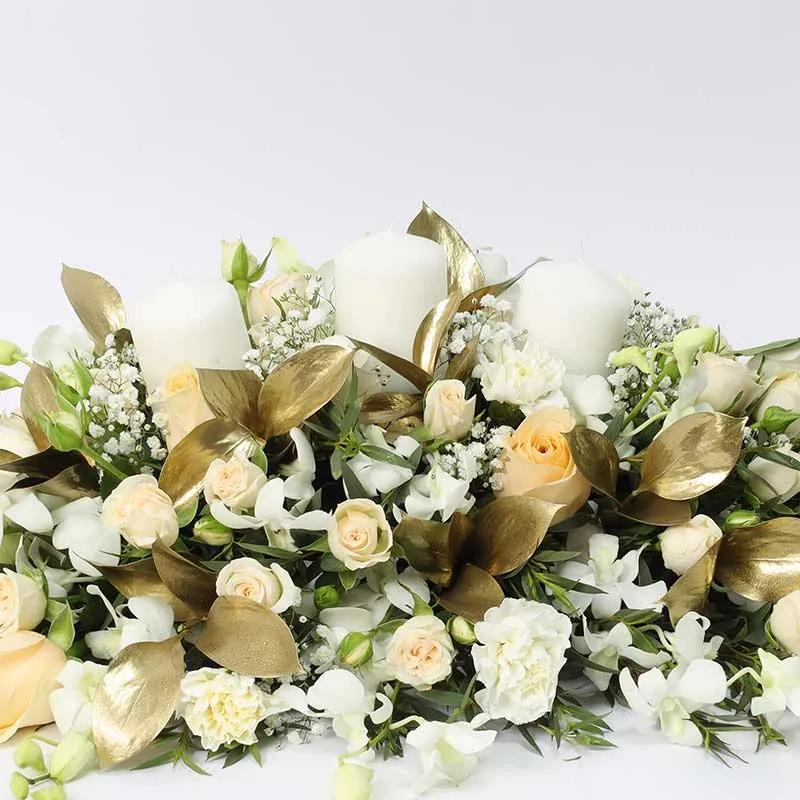 Cluster Peach N White Table Arrangement thumbnail 3