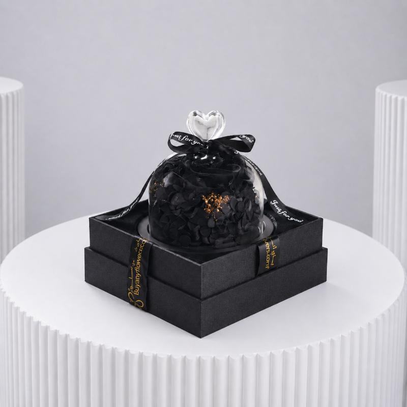 Designer Black Preserved Rose with Box - Flowers gift from Buy Any Flowers Dubai in Al Quoz Industrial Area 4, Dubai, UAE - image 2