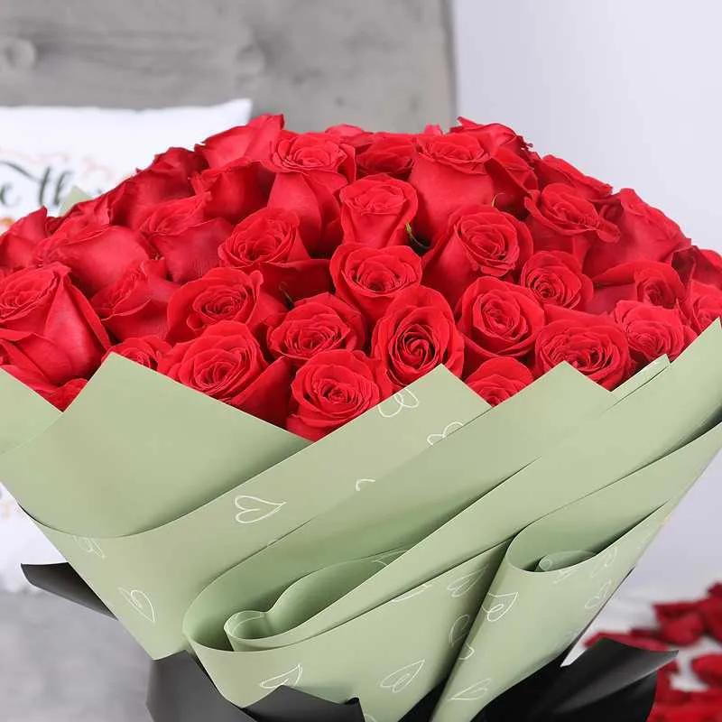With Love 75 Red Roses Bouquet thumbnail 3