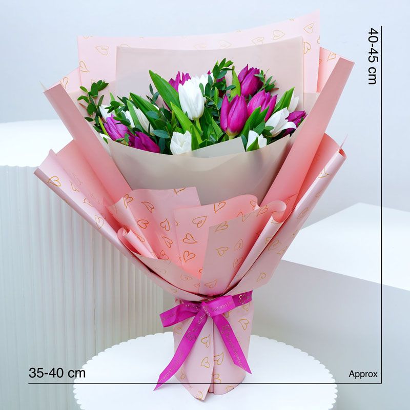 Beauty 21 Purple and White Tulips Bouquet - Flowers gift from Buy Any Flowers Dubai in Al Quoz Industrial Area 4, Dubai, UAE - image 4