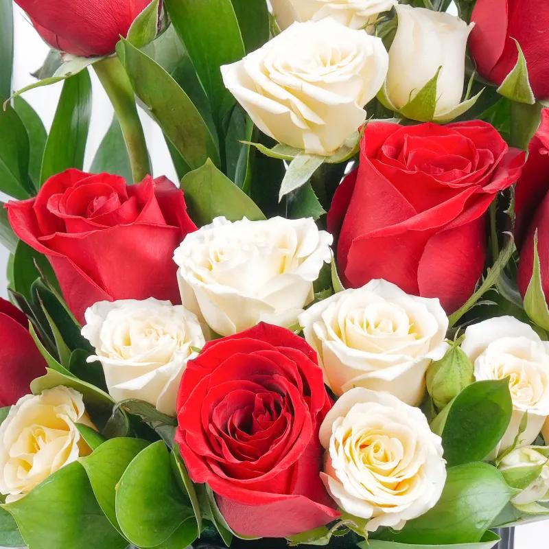 Beauty 11 Red and Peach Roses Arrangement - Flowers gift from Buy Any Flowers Dubai in Al Quoz Industrial Area 4, Dubai, UAE - image 3