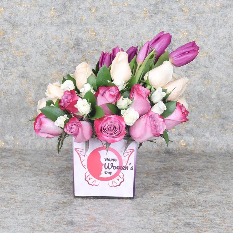 Womens Day Flowers Arrangement - Flowers gift from Buy Any Flowers Dubai in Al Quoz Industrial Area 4, Dubai, UAE