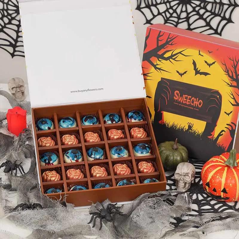 Evil Eye and Pumpkin Chocolates By Sweecho - Chocolates gift from Buy Any Flowers Dubai in Al Quoz Industrial Area 4, Dubai, UAE