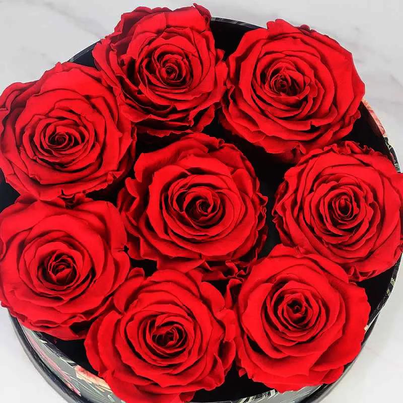 Love 8 Forever Red Roses in Floral Print Box thumbnail 3