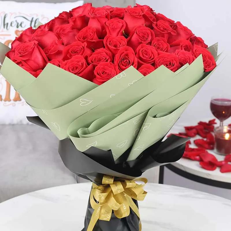 With Love 75 Red Roses Bouquet thumbnail 2