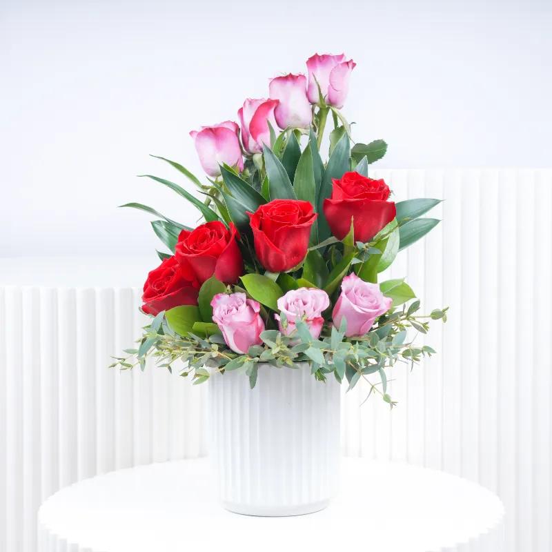 Beauty 11 Red and Purple Roses Arrangement - Flowers gift from Buy Any Flowers Dubai in Al Quoz Industrial Area 4, Dubai, UAE