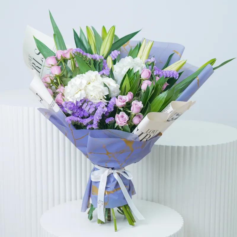 Ivory Lilac Bouquet - Flowers gift from Buy Any Flowers Dubai in Al Quoz Industrial Area 4, Dubai, UAE