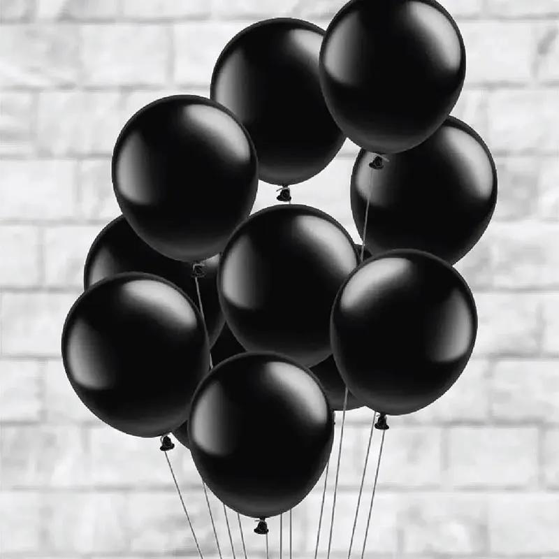 Black Latex Helium Balloons 10 Pcs thumbnail 2