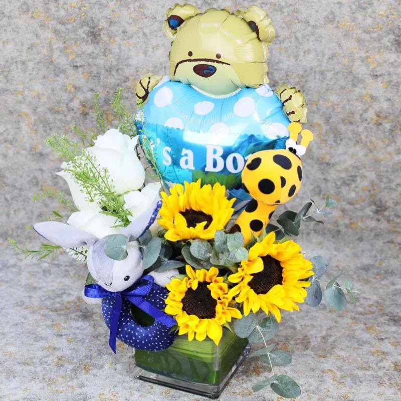 Welcome Baby Boy Flower Vase - Flowers gift from Buy Any Flowers Dubai in Al Quoz Industrial Area 4, Dubai, UAE - image 4