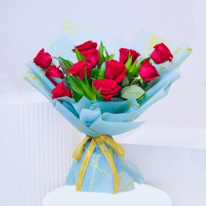Beauty 11 Red Roses Bouquet 1