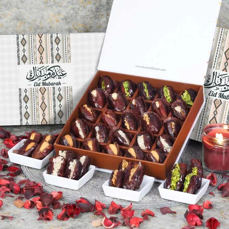 Eid Stuffed Dates By Sweecho 25 Pcs Peach - Chocolates gift from Buy Any Flowers Dubai in Al Quoz Industrial Area 4, Dubai, UAE