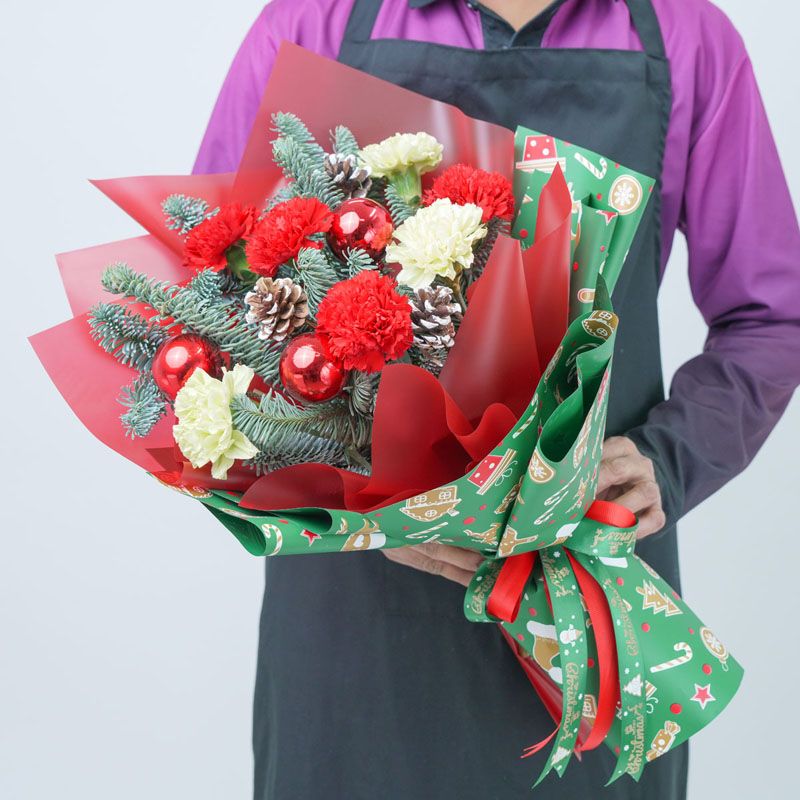 Festive 7 Carnations Bouquet thumbnail 2